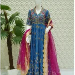 Bandhani Anarkali with Zardozi And Scallop Dupatta