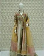 Multi-Tone Embroidered Anarkali with Embellished Dupatta