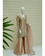 Tissue Silk Kurta with Zardozi And Sharara Set