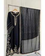 Zardozi Embroidered Kurta with Shikargah Hem Motif