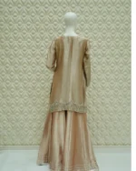 Tissue Silk Kurta with Zardozi And Sharara Set - Image 4