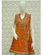Angrakha Sharara with Zardozi  And Contrast Dupatta - Image 2