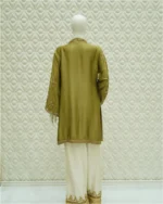 Hand-Embroidered 3-Piece Suit with Organza Applique Dupatta - Image 5