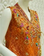 Angrakha Sharara with Zardozi  And Contrast Dupatta - Image 3