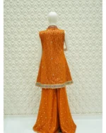 Angrakha Sharara with Zardozi  And Contrast Dupatta - Image 4