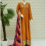 Bandhani Anarkali with Zardozi And Leheriya Dupatta