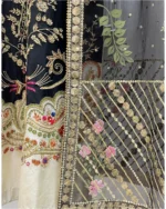 Embellished Kurta Set with Floral Printed Net Dupatta - Image 2