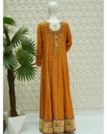 Bandhani Anarkali with Zardozi And Leheriya Dupatta - Image 4