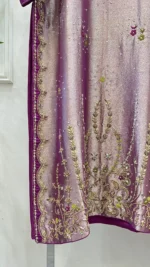 Tissue Silk Suit with Zardozi And Pearl Moti Back - Image 3
