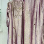 Tissue Silk Suit with Zardozi And Pearl Moti Back
