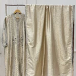 Champagne Gold Tissue Kurta with Zardozi And Pearl Dupatta
