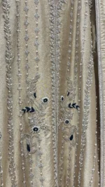 Champagne Gold Tissue Kurta with Zardozi And Pearl Dupatta - Image 5