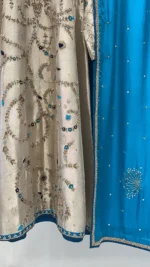 Tissue Silk Suit with Dabka Vine And Contrast Dupatta - Image 3