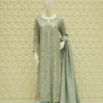 Chiffon Suit with Zardozi And Open Back Cutwork