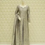Organza Coat Suit with All-Over Zardozi And Dupatta