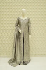 Organza Coat Suit with All-Over Zardozi And Dupatta