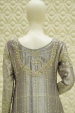 Organza Coat Suit with All-Over Zardozi And Dupatta - Image 3