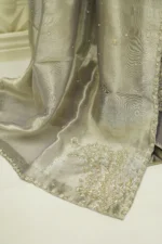Organza Coat Suit with All-Over Zardozi And Dupatta - Image 4