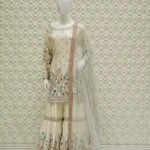 Resham Gharara Suit with Potli Bag And Net Dupatta